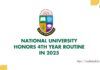 National University Honors 4th Year Routine 2025 National University Honors 4th Year Routine