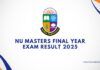 NU Masters Final Year Exam Result 2025 NU Masters Final Year Exam Result